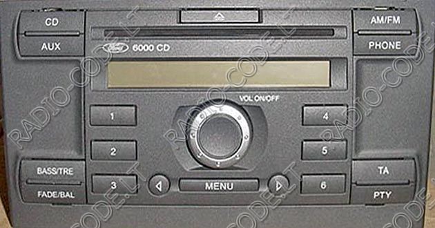 How to enter code on ford 6000 cd